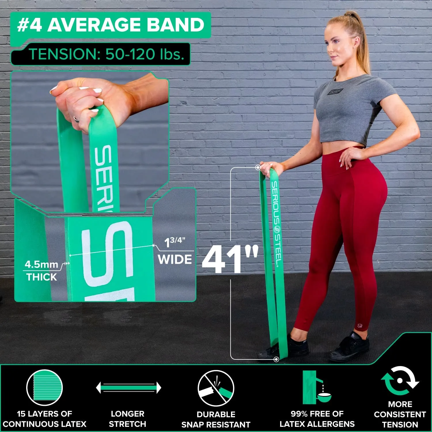 41" Average Resistance Band (50-120 lbs)