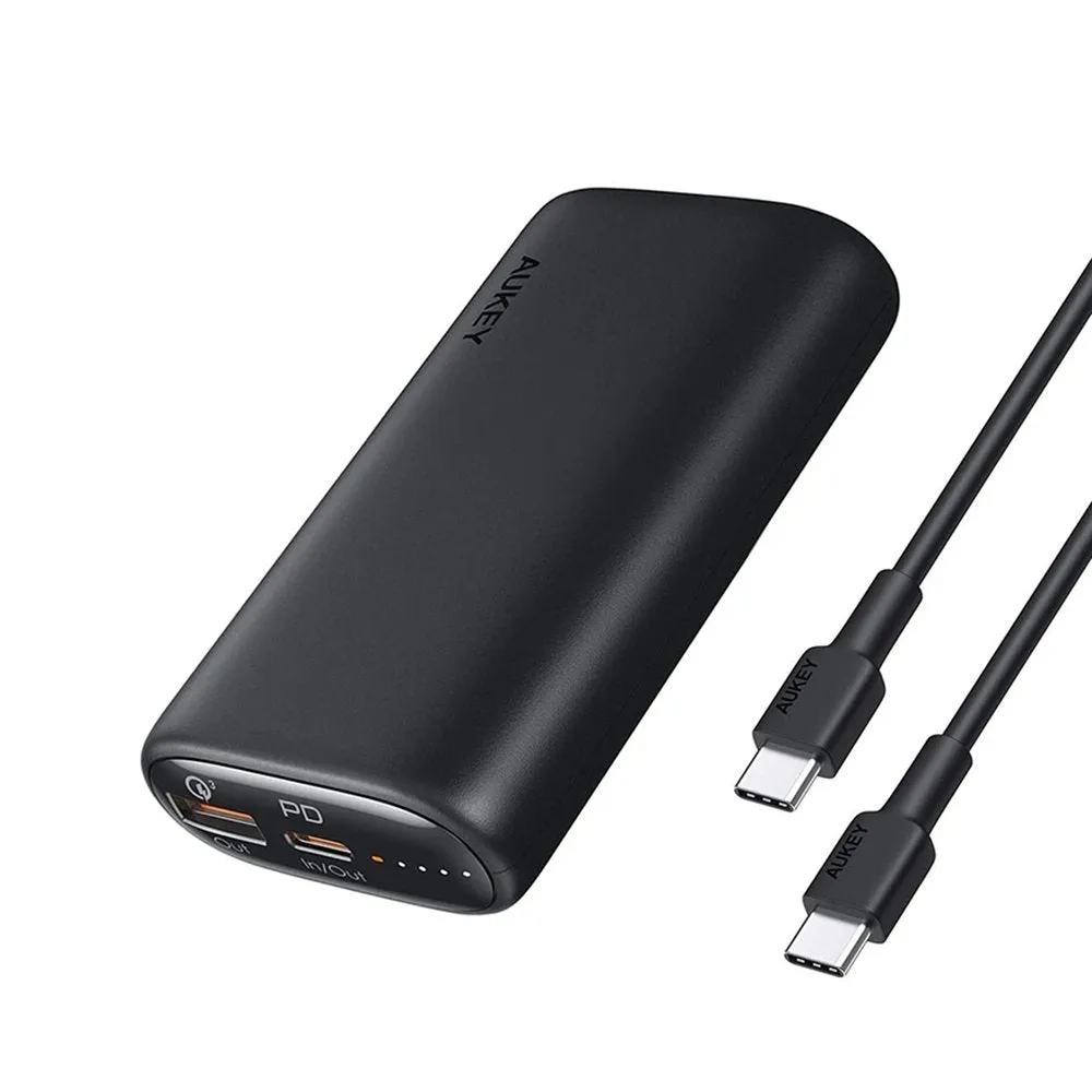 AUKEY 10000mAh USB-C PD Port QC3.0 External Battery Power Bank Portable Charger