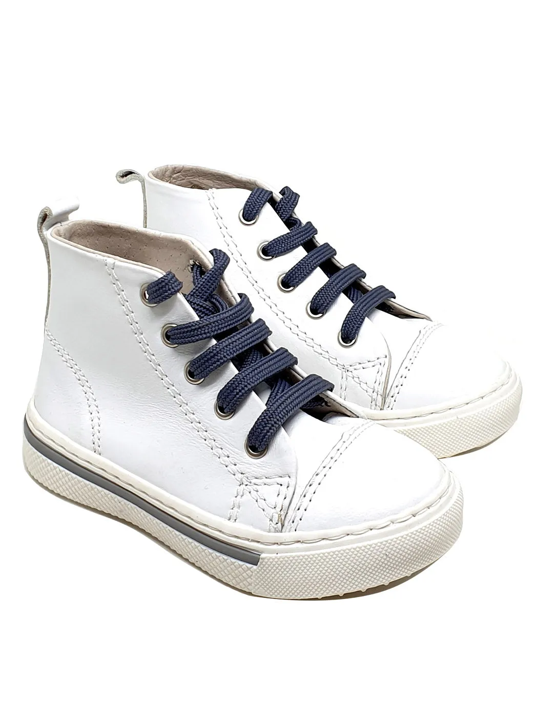 Baby Leather bootie shoe for boy-ECTOR white