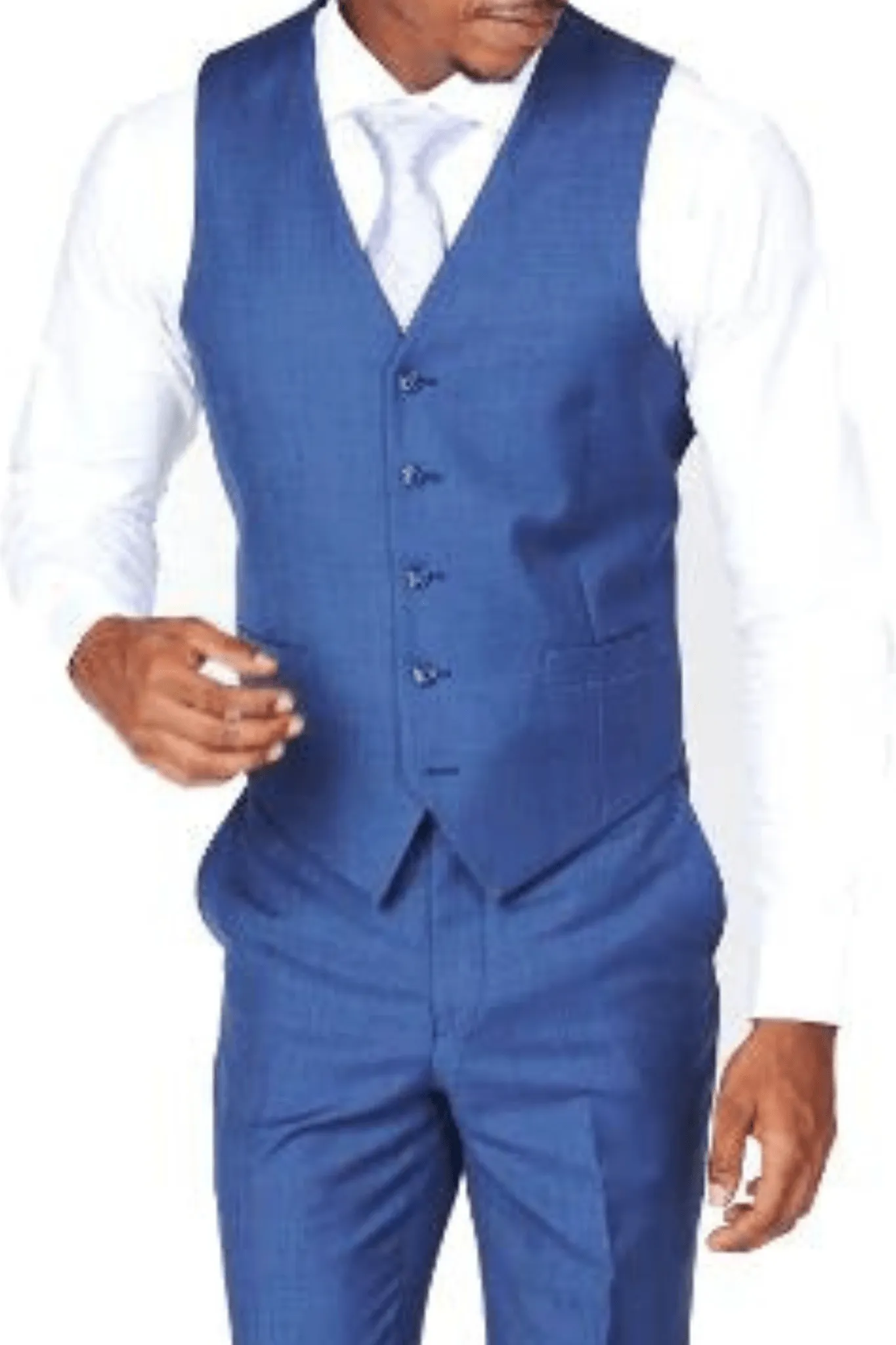 Beautiful Blue Luxurious Italian Wool Collection Vest