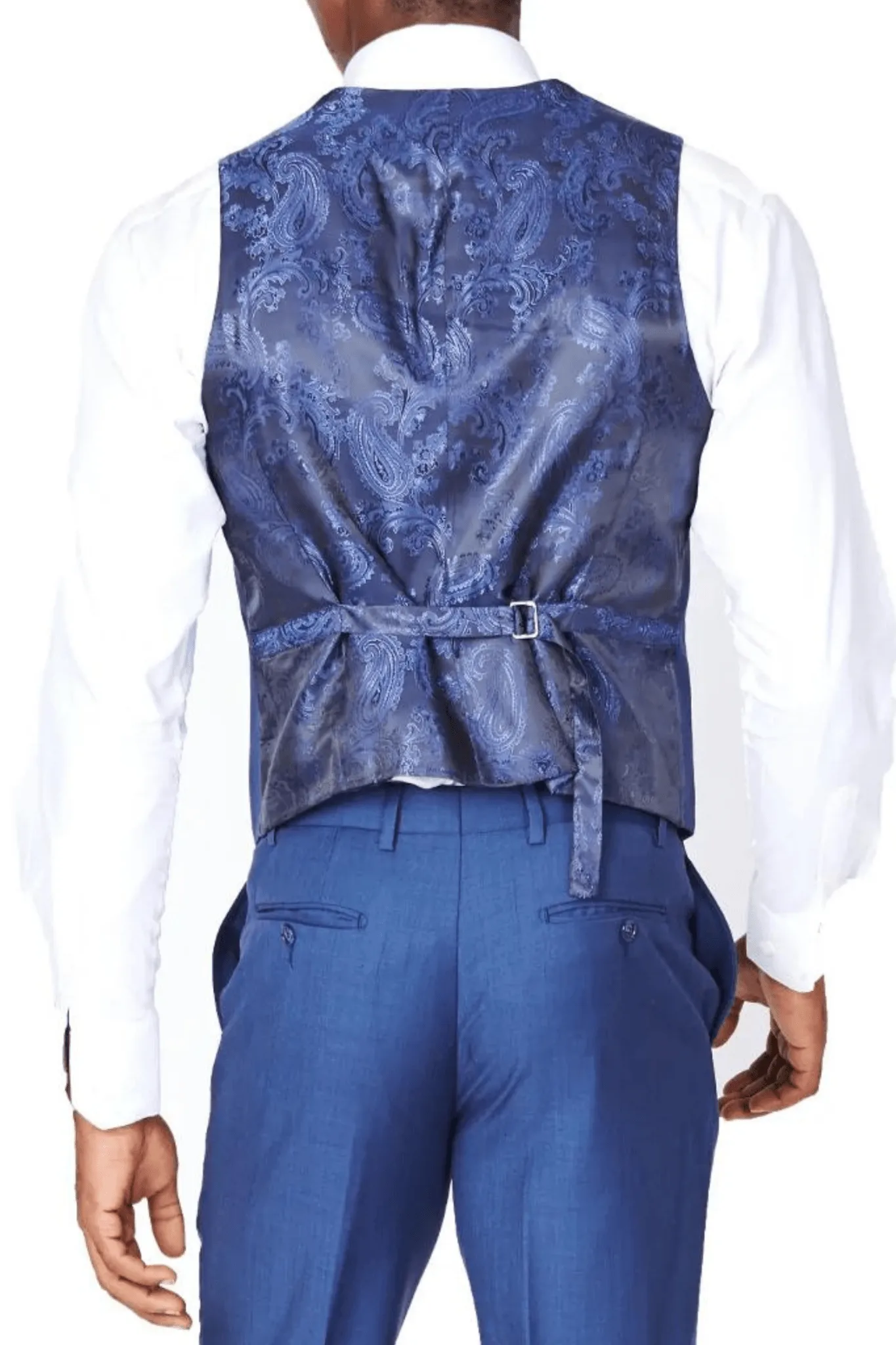 Beautiful Blue Luxurious Italian Wool Collection Vest