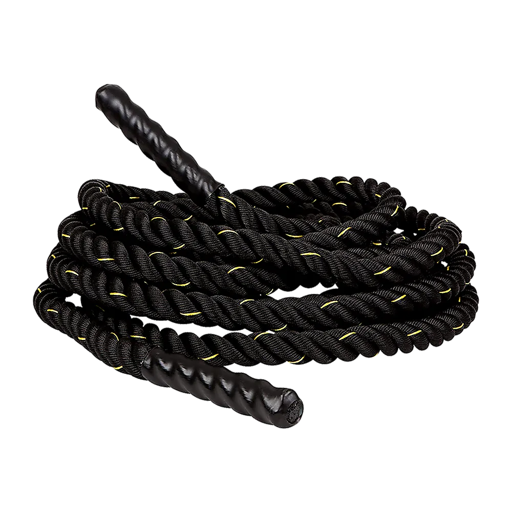 Black Poly Battle Rope 3.8cm x 9M for Workout & Strength