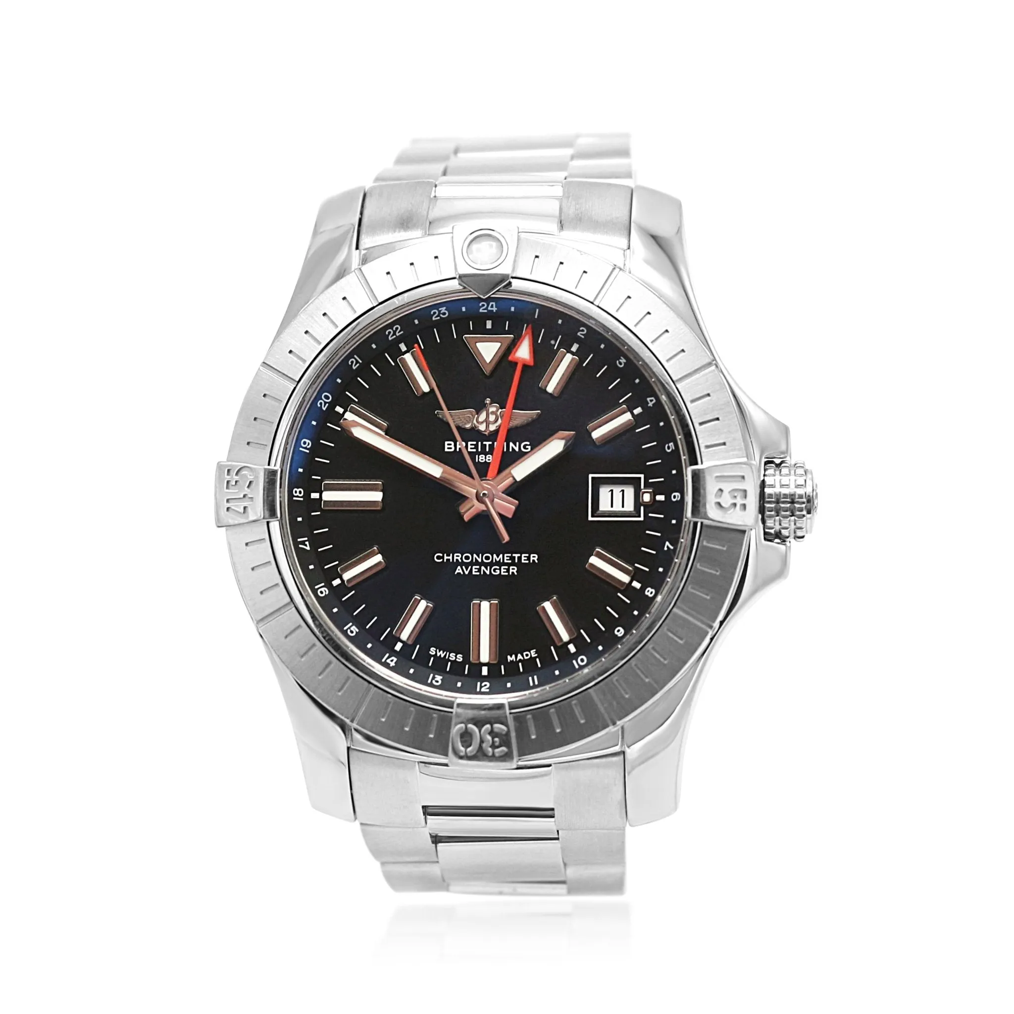 Breitling Avenger Automatic GMT 43mm Steel Watch - Ref: A32397