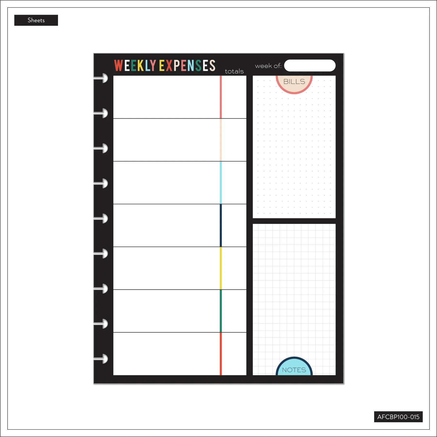 Bright Retro Budgeting Block Notepad - Classic - 100 Sheets