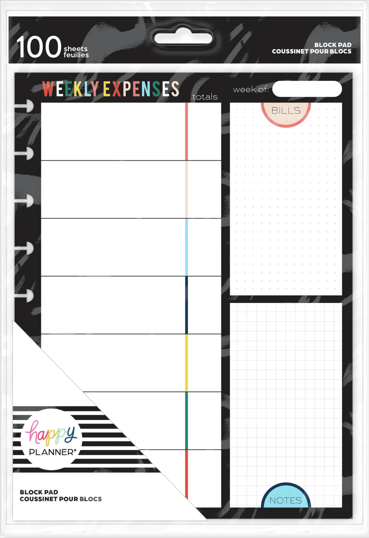 Bright Retro Budgeting Block Notepad - Classic - 100 Sheets