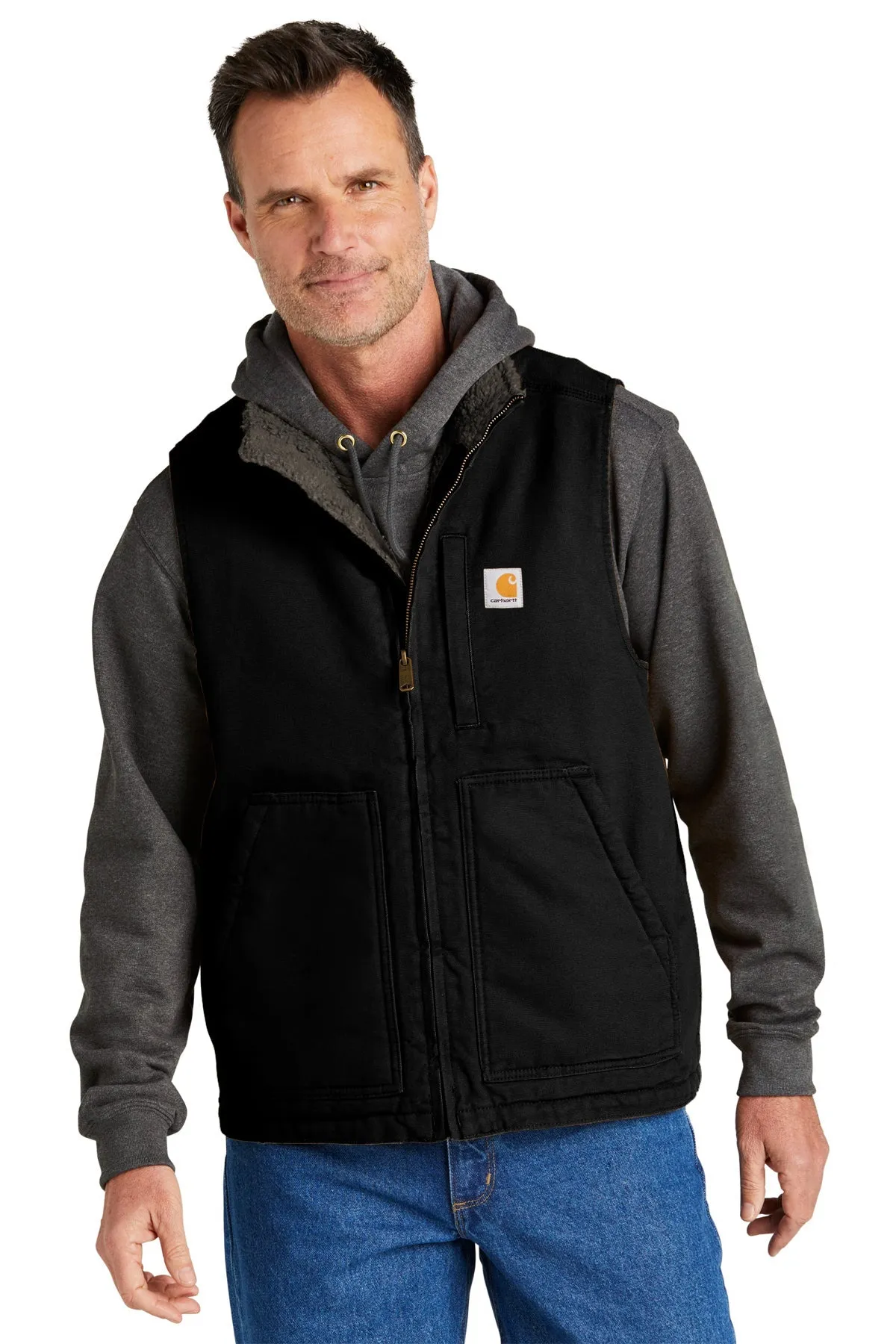 Carhartt Sherpa-Lined Customized Vests, Black