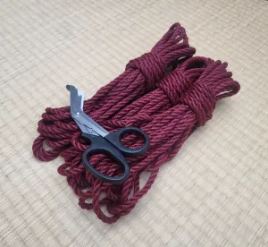 Cherry red - Fully treated jute shibari bondage rope.