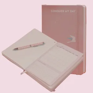 Conquer My Day Hardcover Journal (6 Months Supply, Monthly/Weekly/Daily   Line/Dot Paper) - Designed by Kelly Luc, Limited Edition