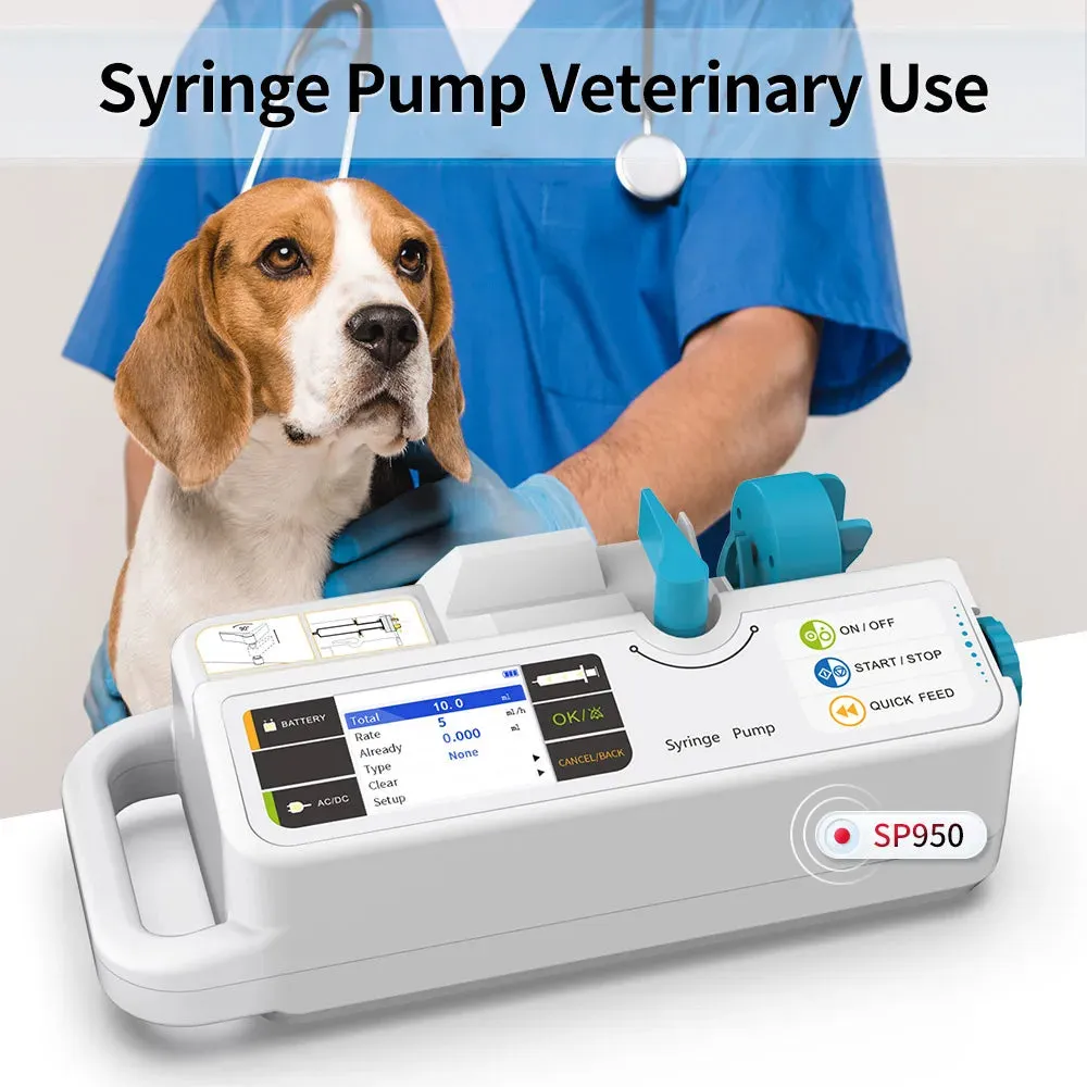 CONTEC Brand Syringe Pump SP950 LCD Real-Time Alarm Rechargable Battery For Human Or Veterinary Use