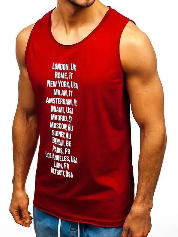 Diwazzo Men Vest Red