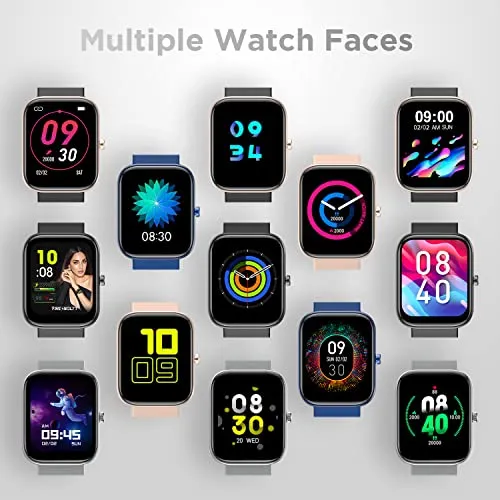 Fire-Boltt Dazzle Smart Watch Borderless Full Touch 1.69” Display, 60 Sports Modes (Swimming) with IP68 Rating, Sp02 Tracking, Over 100 Cloud Based Watch Faces (Black)