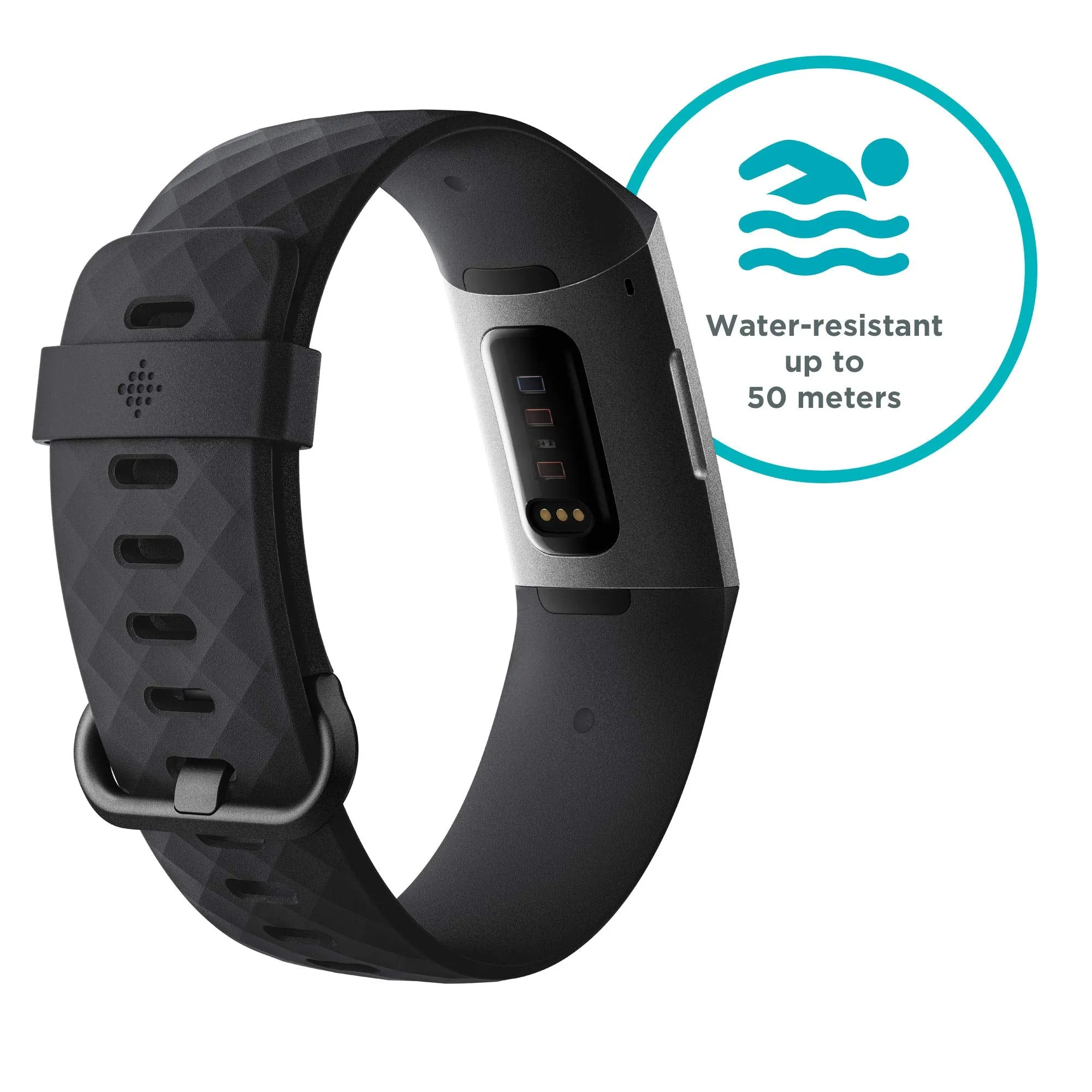 Fitbit Charge 3 Advanced Fitness Tracker with Heart Rate, Swim Tracking & 7 Day Battery - Graphite/Black, One Size