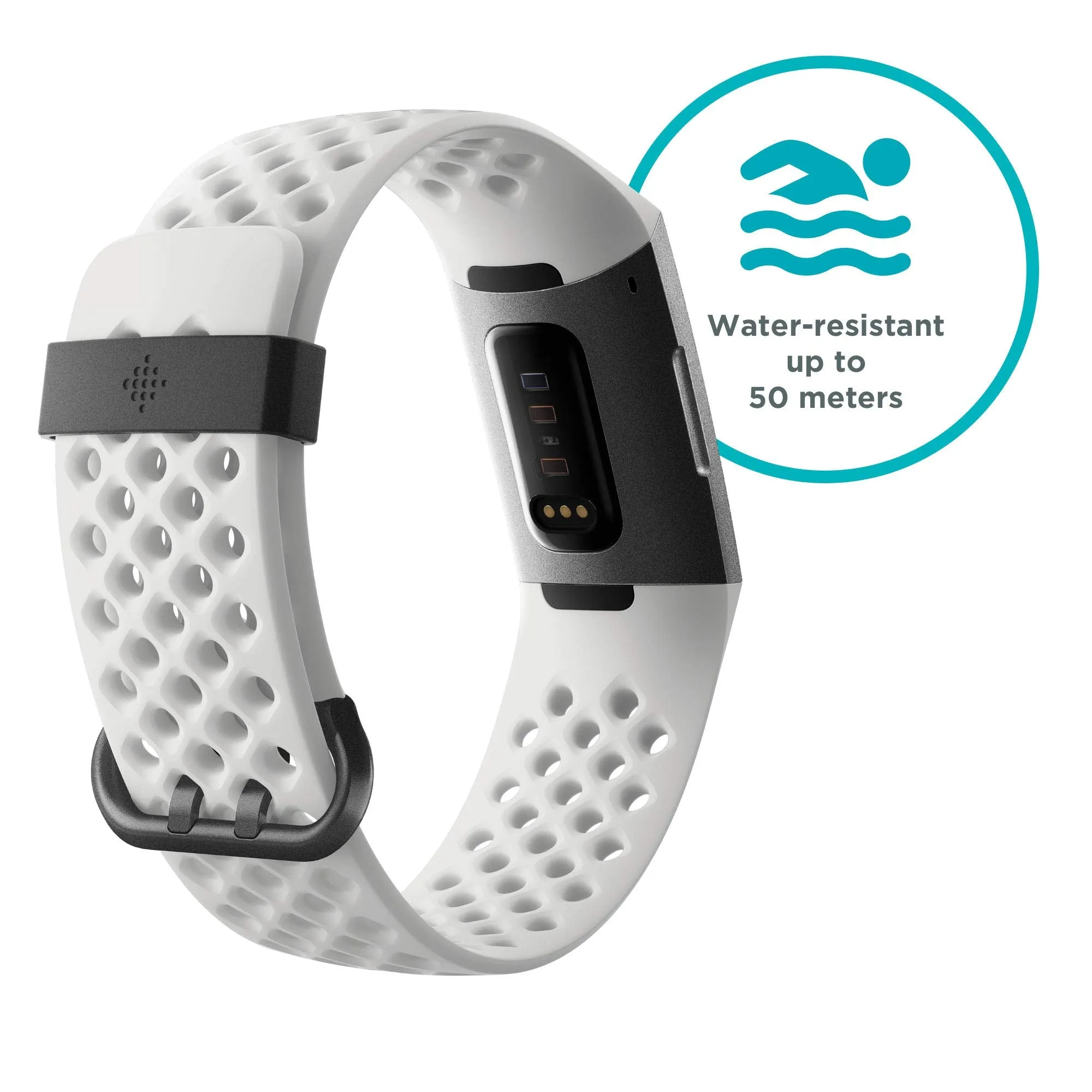 Fitbit Charge 3 NFC Special Edition Advanced Fitness Tracker with Heart Rate, Swim Tracking & 7 Day Battery - Graphite/White, One Size