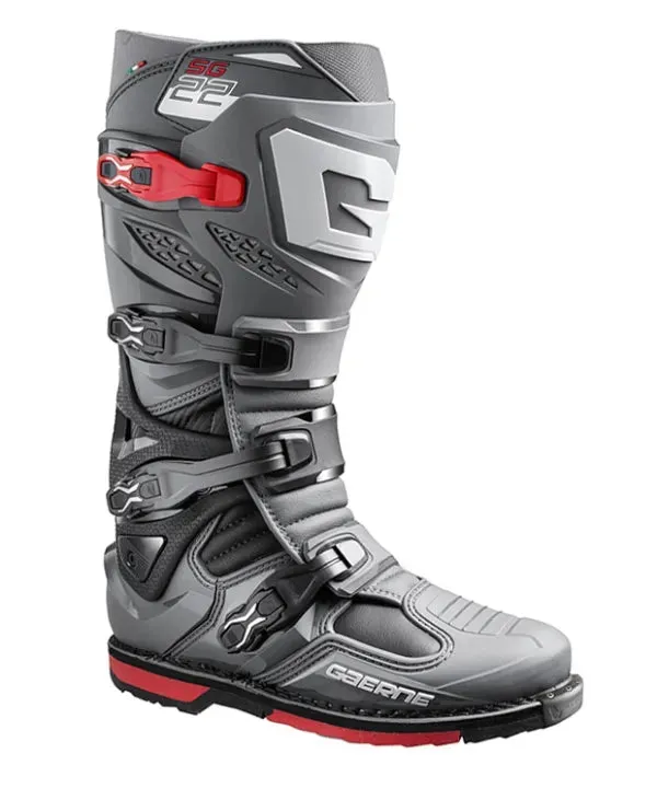 Gaerne SG22 Anthracite Black Red Motocross Boots