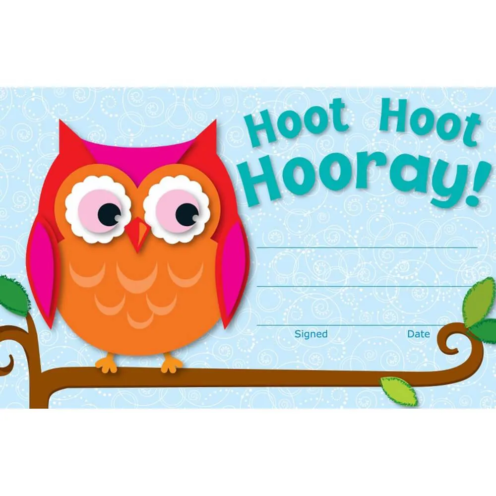 Hoot Hoot Hooray! Awards & Certificates