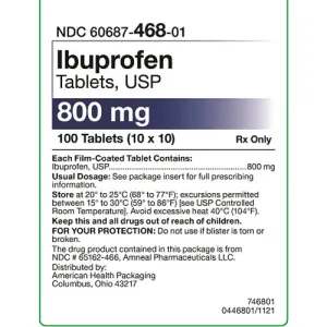 Ibuprofen 800 mg Tablets Unit Dose Packets (10 Packs of 10) 100 Count (RX)