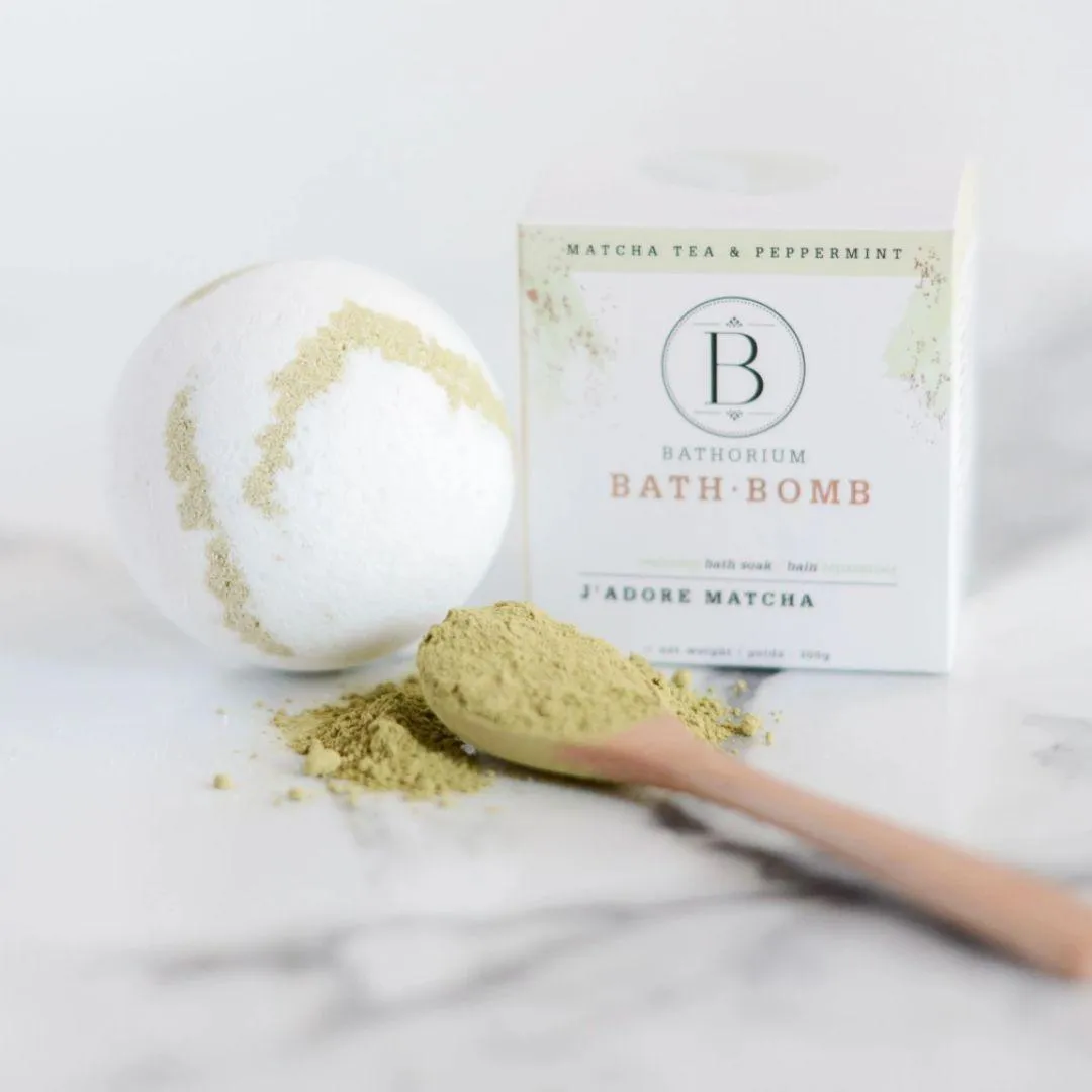 j'adore matcha bath bomb