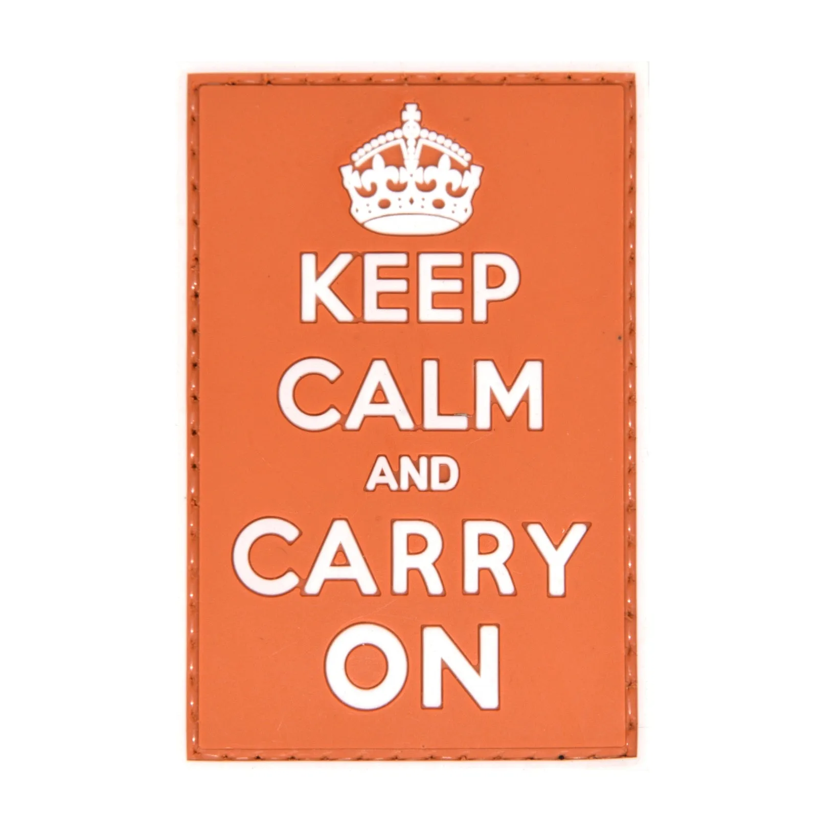 Keep Calm Carry On Patch Orange/White