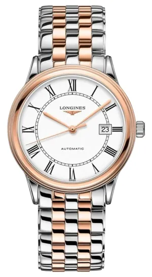 Longines Flagship Automatic Two-Tone Stainless Steel White Dial Date Mens Watch L4.984.3.91.7