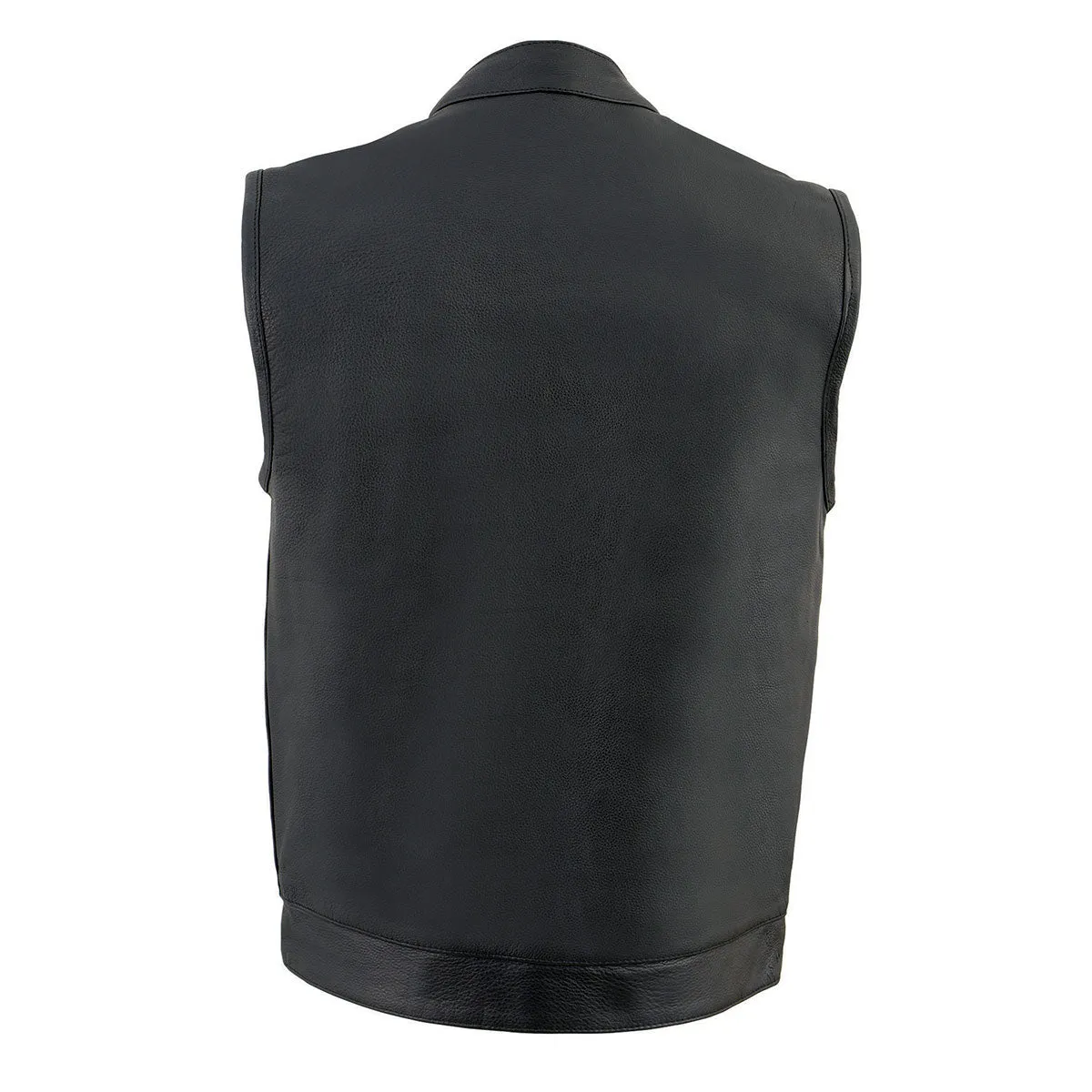 Milwaukee Leather Men's Black Cool-Tec Naked Leather Vest - Club Style Dual Closure Motorcycle Rider Vest MLM3514