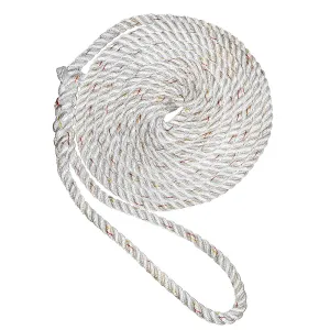 New England Ropes 5/8" X 15 Premium Nylon 3 Strand Dock Line - White w/Tracer [C6050-20-00015]