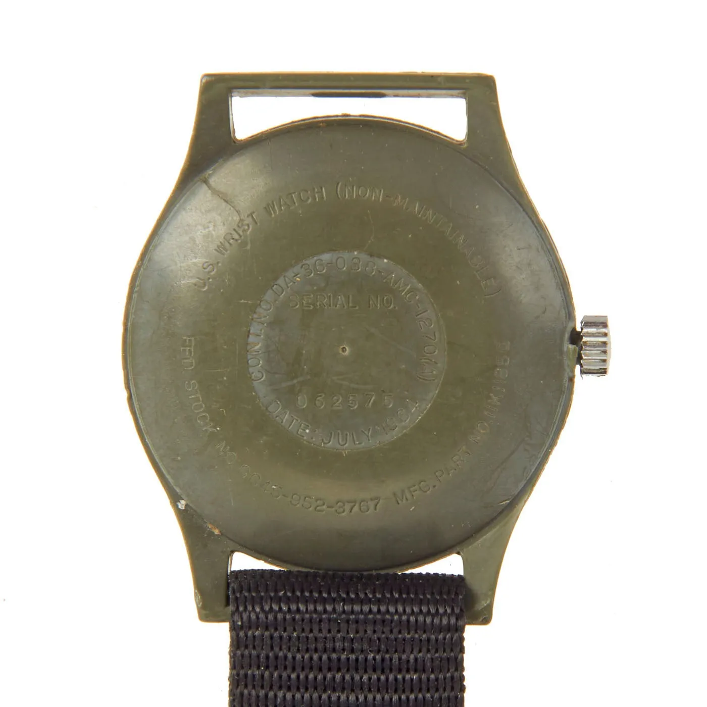 Original U.S. Vietnam War Disposable Field Wristwatch - Benrus Part No. 11K1185Q dated July 1964