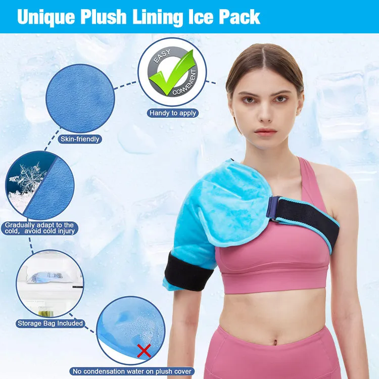 Shoulder Ice Pack Rotator Cuff Cold Therapy, Ice Packs Shoulder Wraps for Pain Relief & Tendonitis, Reusable Shoulder Cold Pack Compression Brace for Injuries, Recovery After Shoulders Surgery