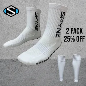 SPYNE Grip Sock/ Footless Sock Bundle- 2 Pack