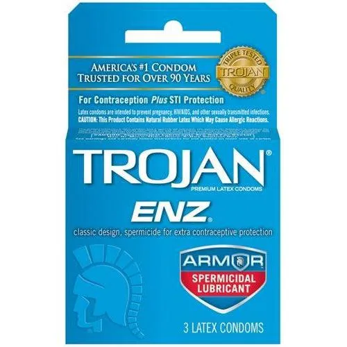 Trojan Enz Armor Spermicidal Lubricated  Condoms - 3 Pack