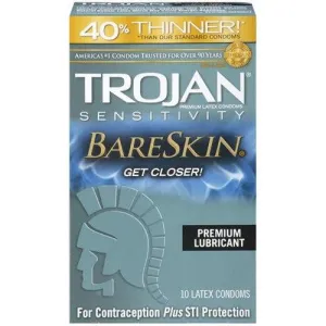 Trojan Sensitivity Bareskin Lubricated Condoms - 10 Pack