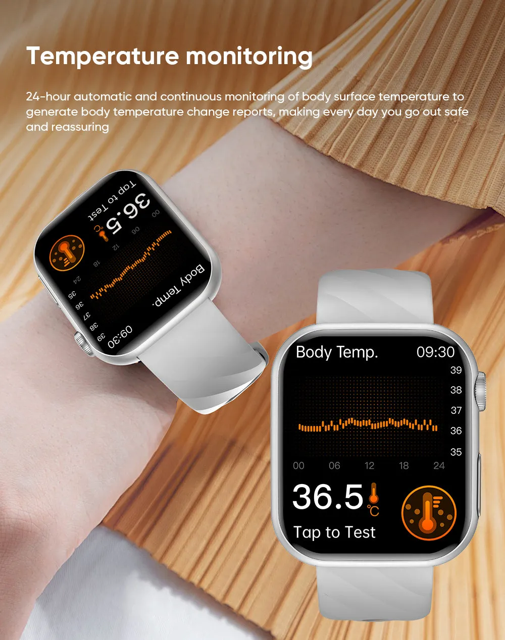 Vwar Fit3 Pro Health Smartwatch ECG PPG, Body Temperature, Non-invasive Blood Glucose 1.97" AMOLED Screen